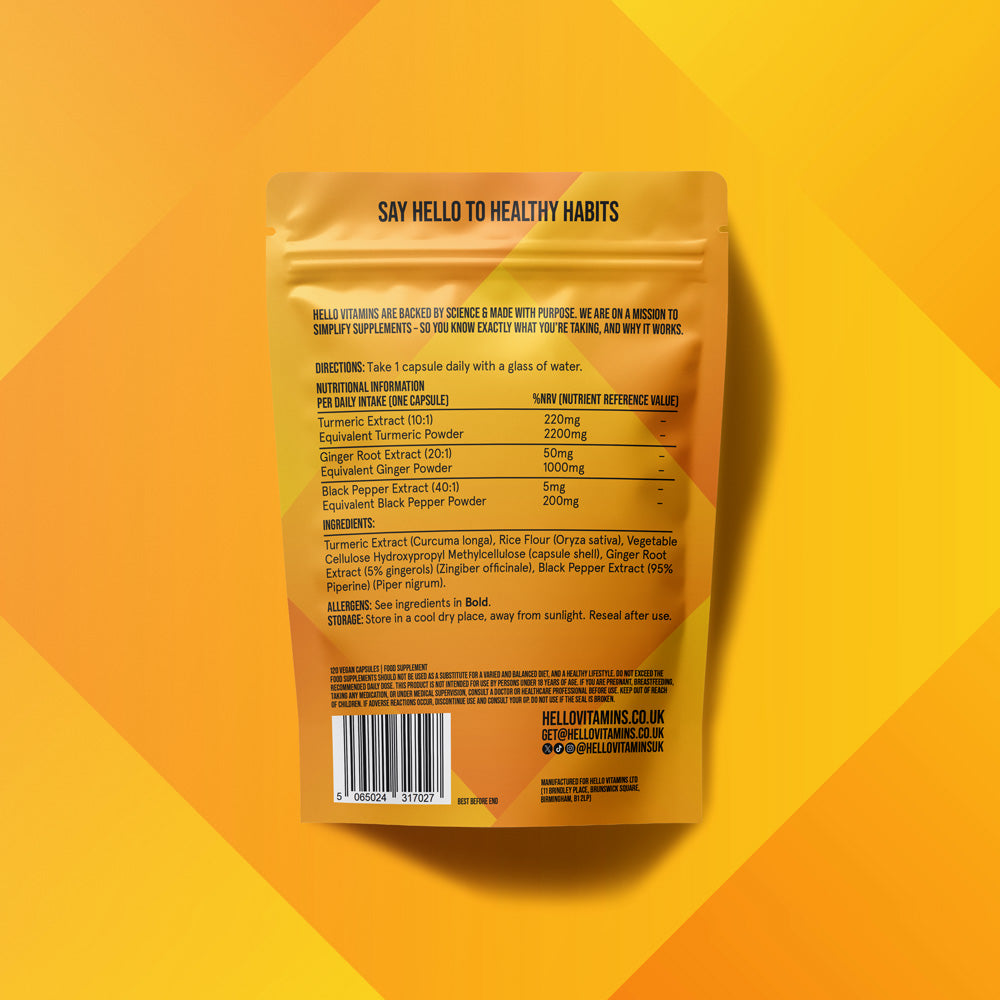 Turmeric 2200mg + GINGER 1000mg + BLACK PEPPER 200mg