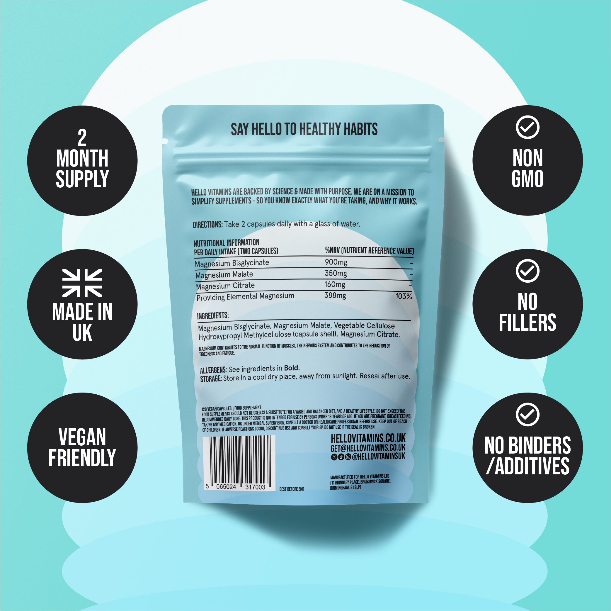 Magnesium Glycinate 3-In-1 + MALATE 350mg + CITRATE 160mg